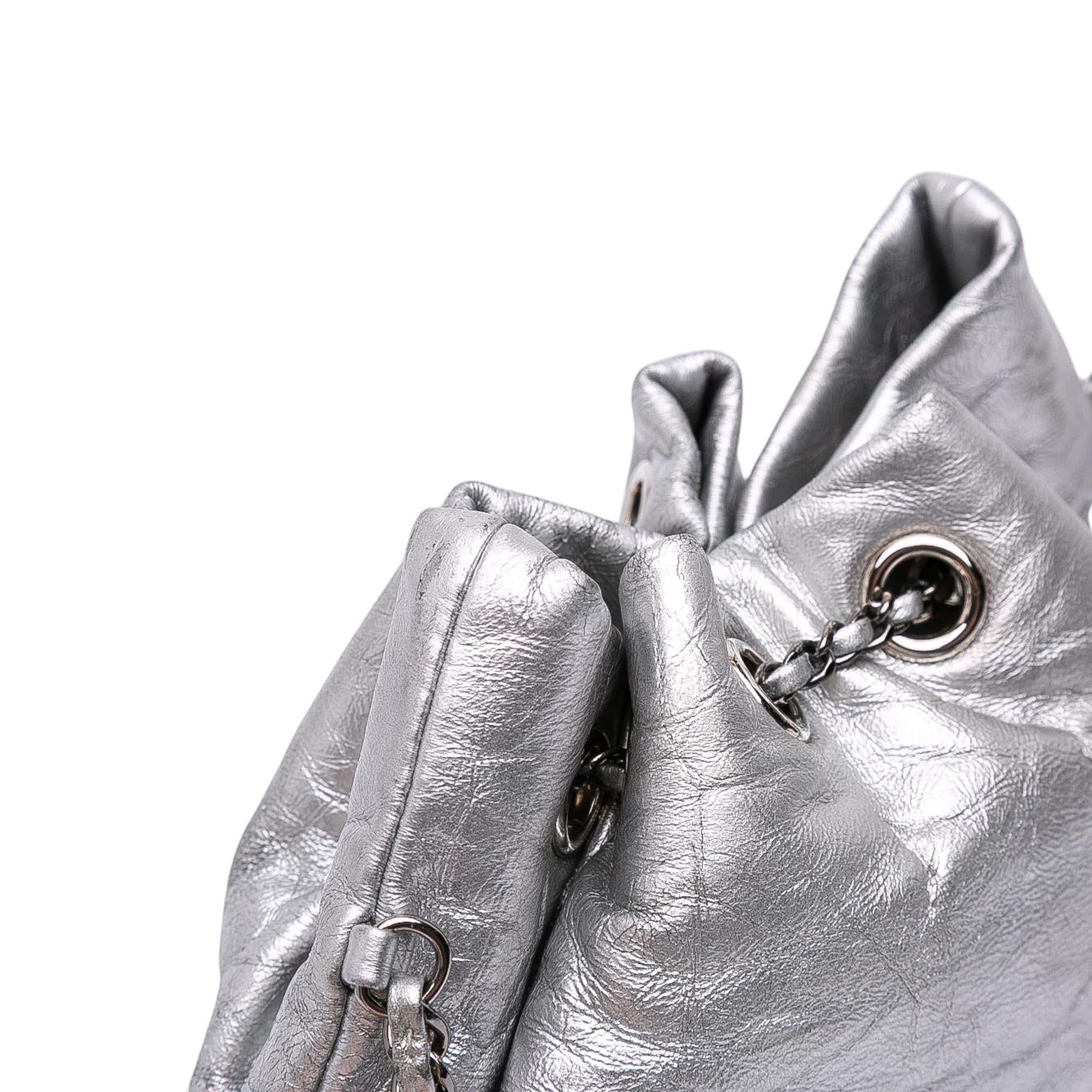 Chanel Small Quilted Metallic Aged Calfskin Gabrielle Bucket Bag