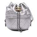 Chanel Small Quilted Metallic Aged Calfskin Gabrielle Bucket Bag