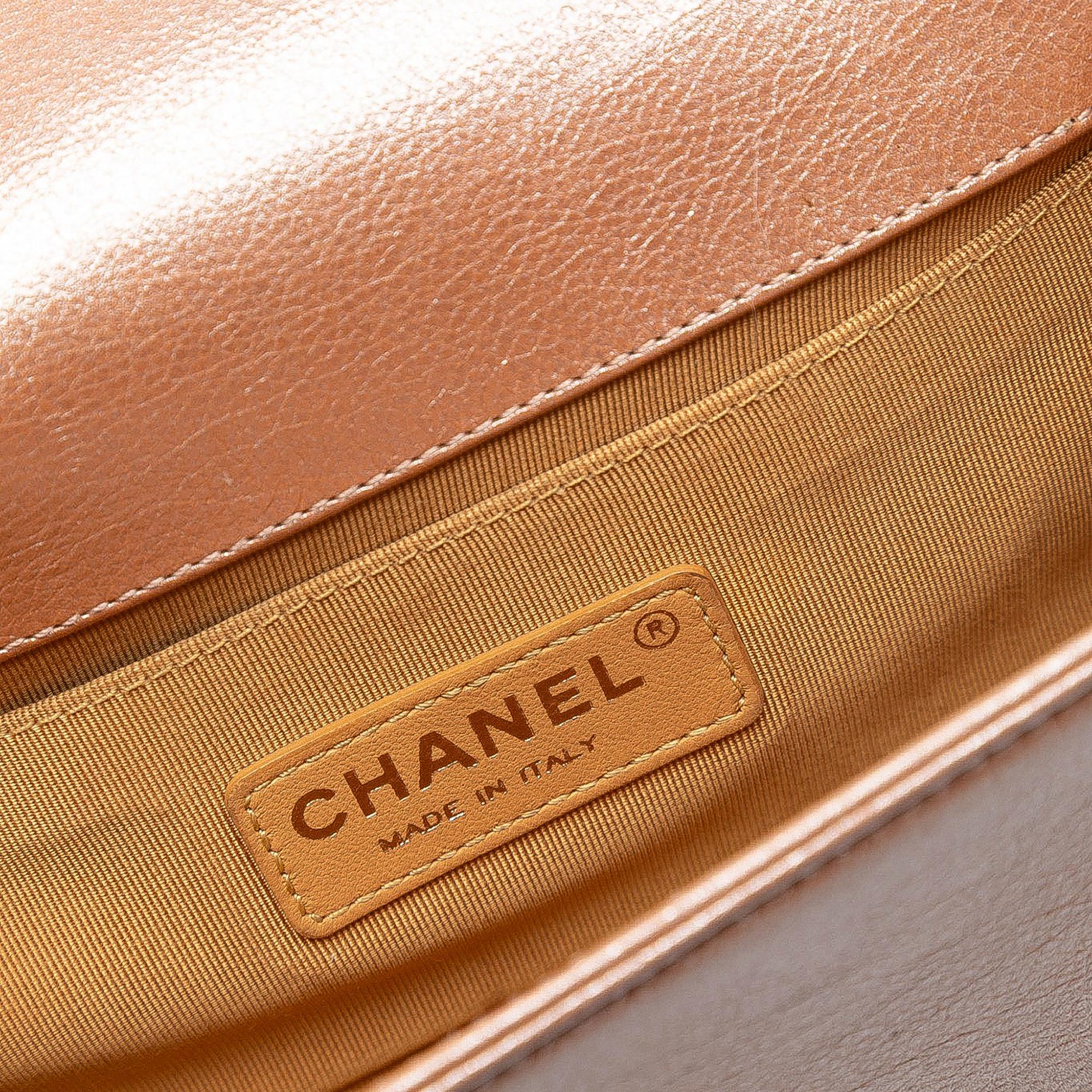 Chanel Small Quilted Metallic Calfskin Boy Flap