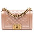 Chanel Small Quilted Metallic Calfskin Boy Flap