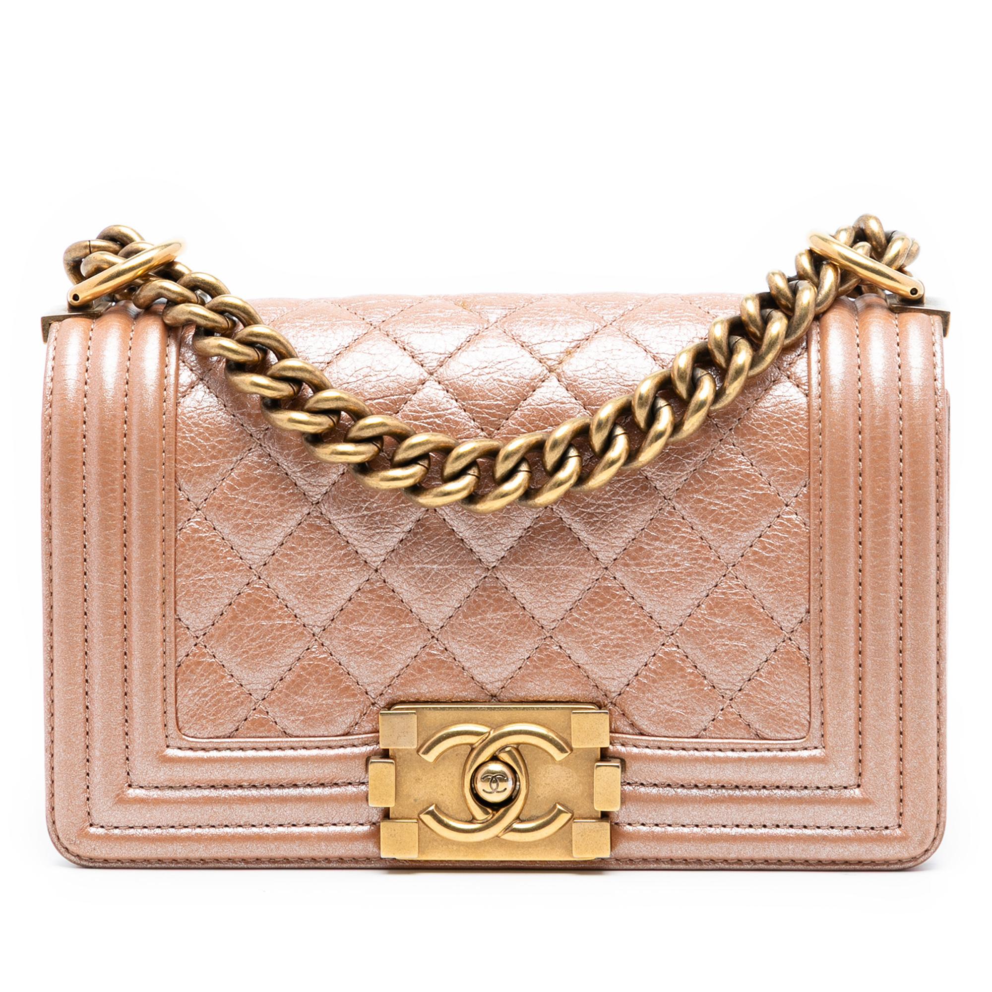Chanel Small Quilted Metallic Calfskin Boy Flap