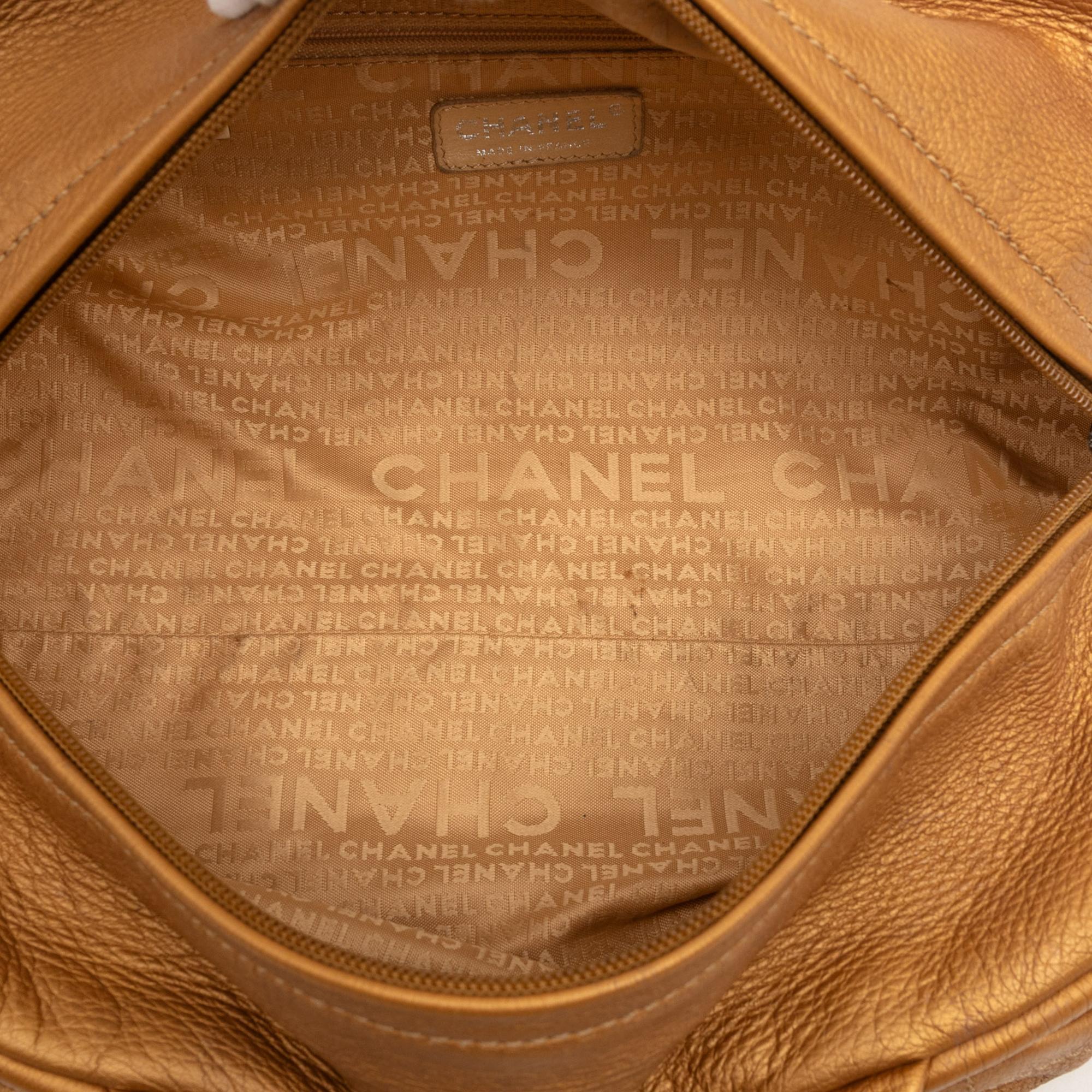 Chanel Small Quilted Metallic Calfskin Le Marais Bowler Bag