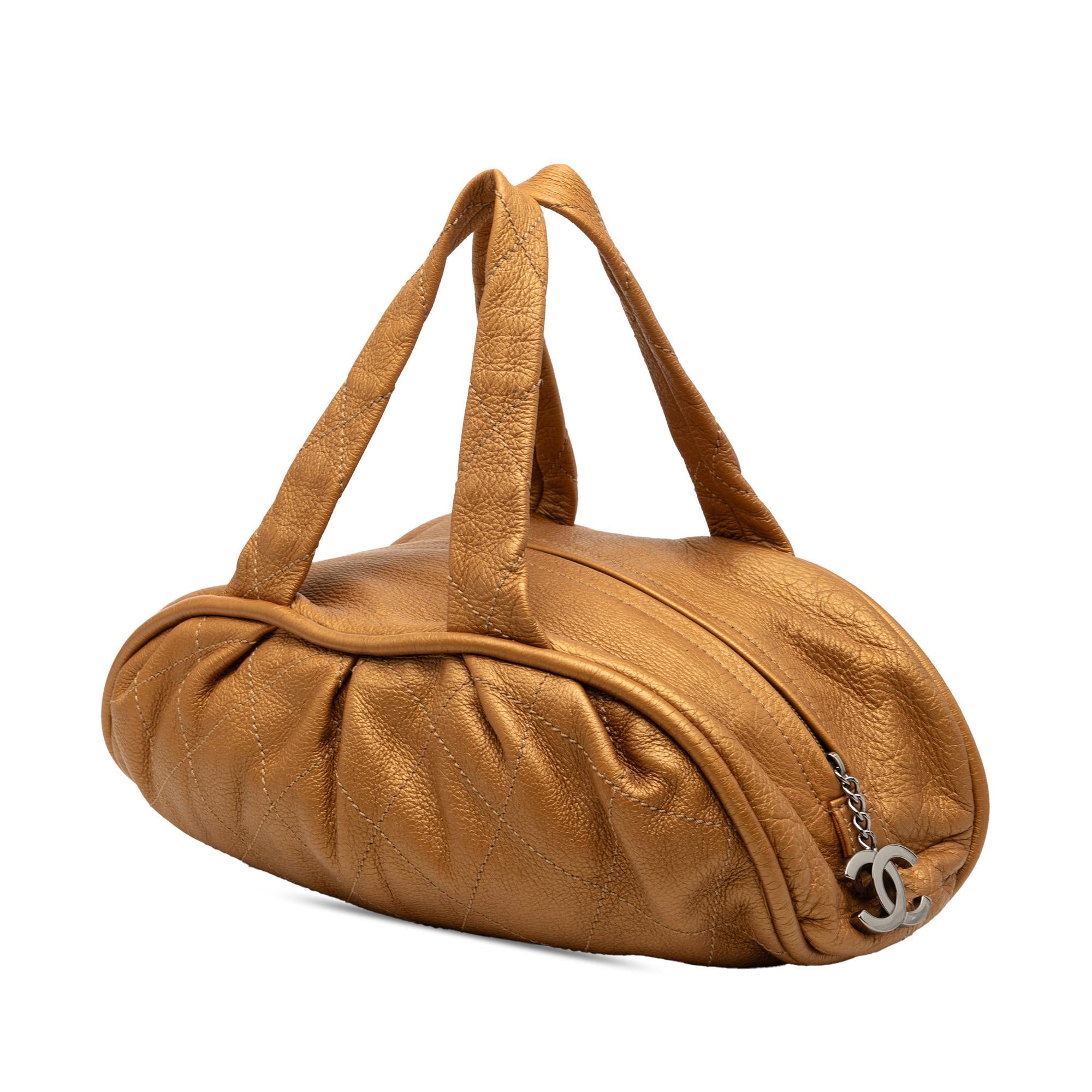 Chanel Small Quilted Metallic Calfskin Le Marais Bowler Bag