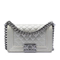 Chanel Small Quilted Metallic Caviar Boy Flap