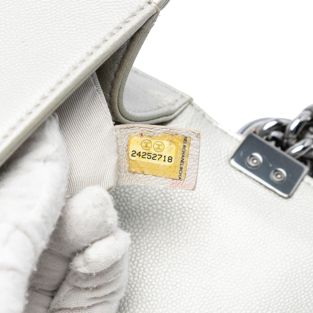 Chanel Small Quilted Metallic Caviar Boy Flap