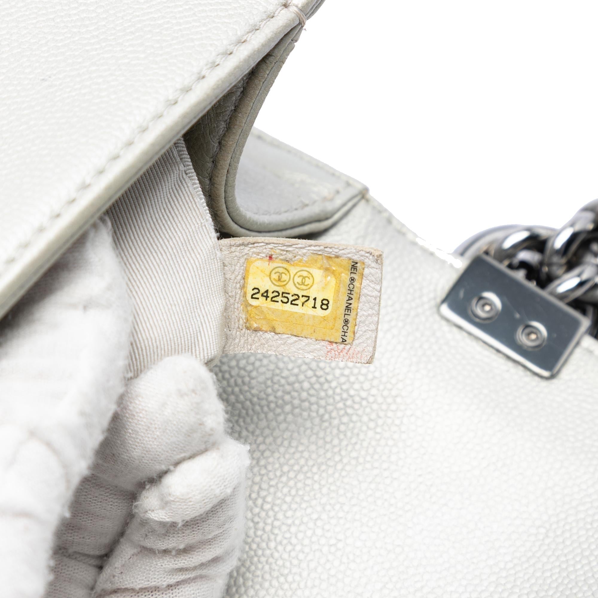 Chanel Small Quilted Metallic Caviar Boy Flap