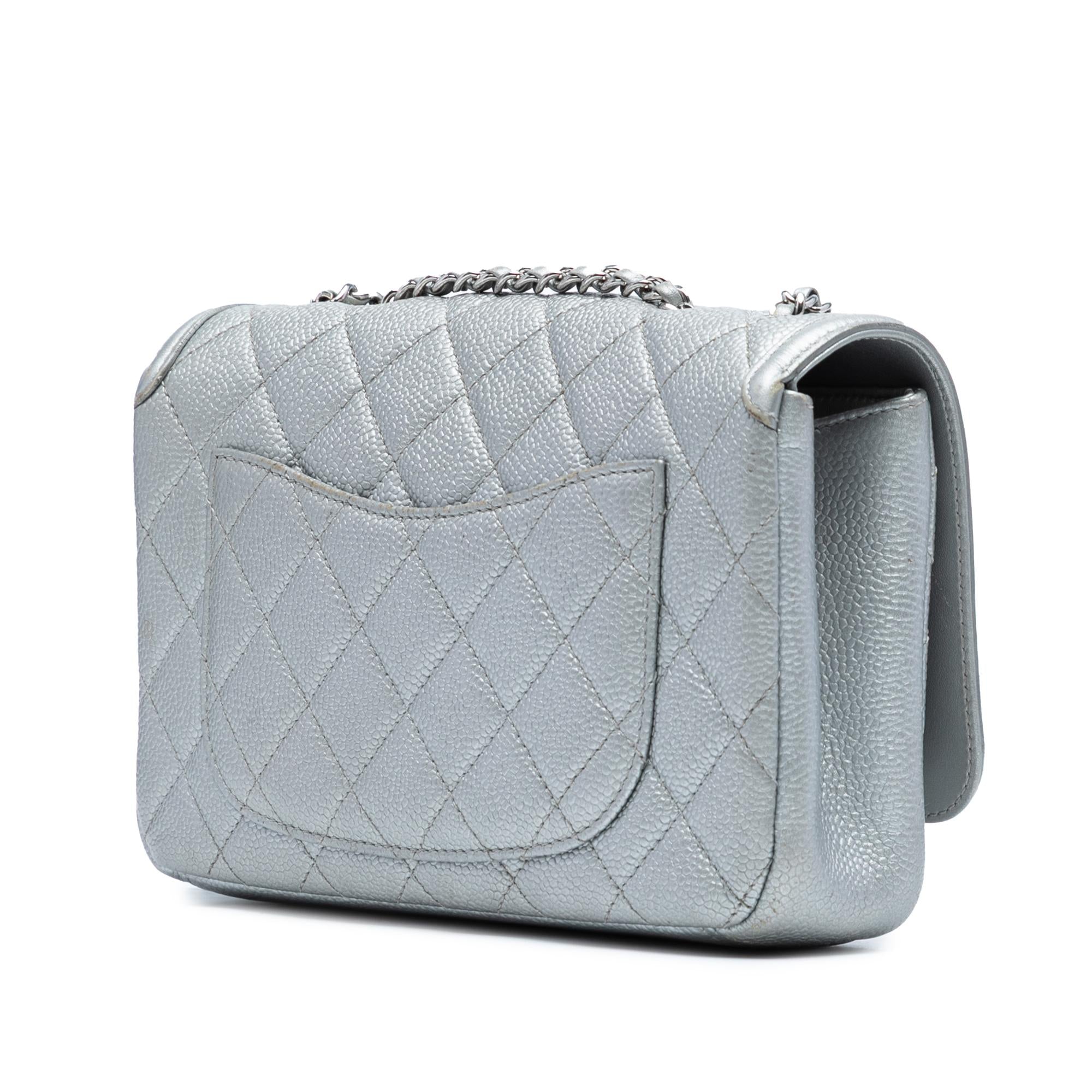 Chanel Small Quilted Metallic Caviar CC Filigree Flap
