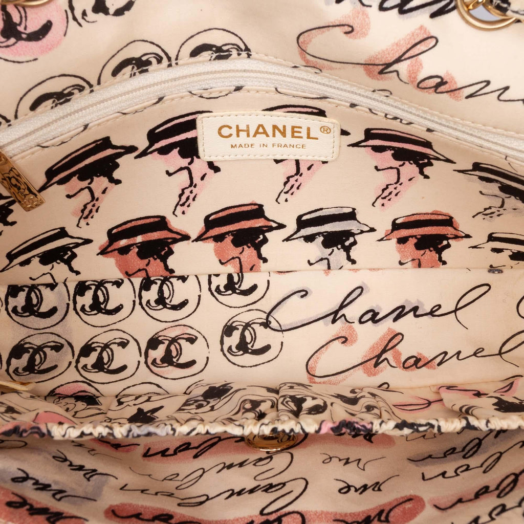 Chanel Small Quilted Nylon Printed Rue Cambon Flap