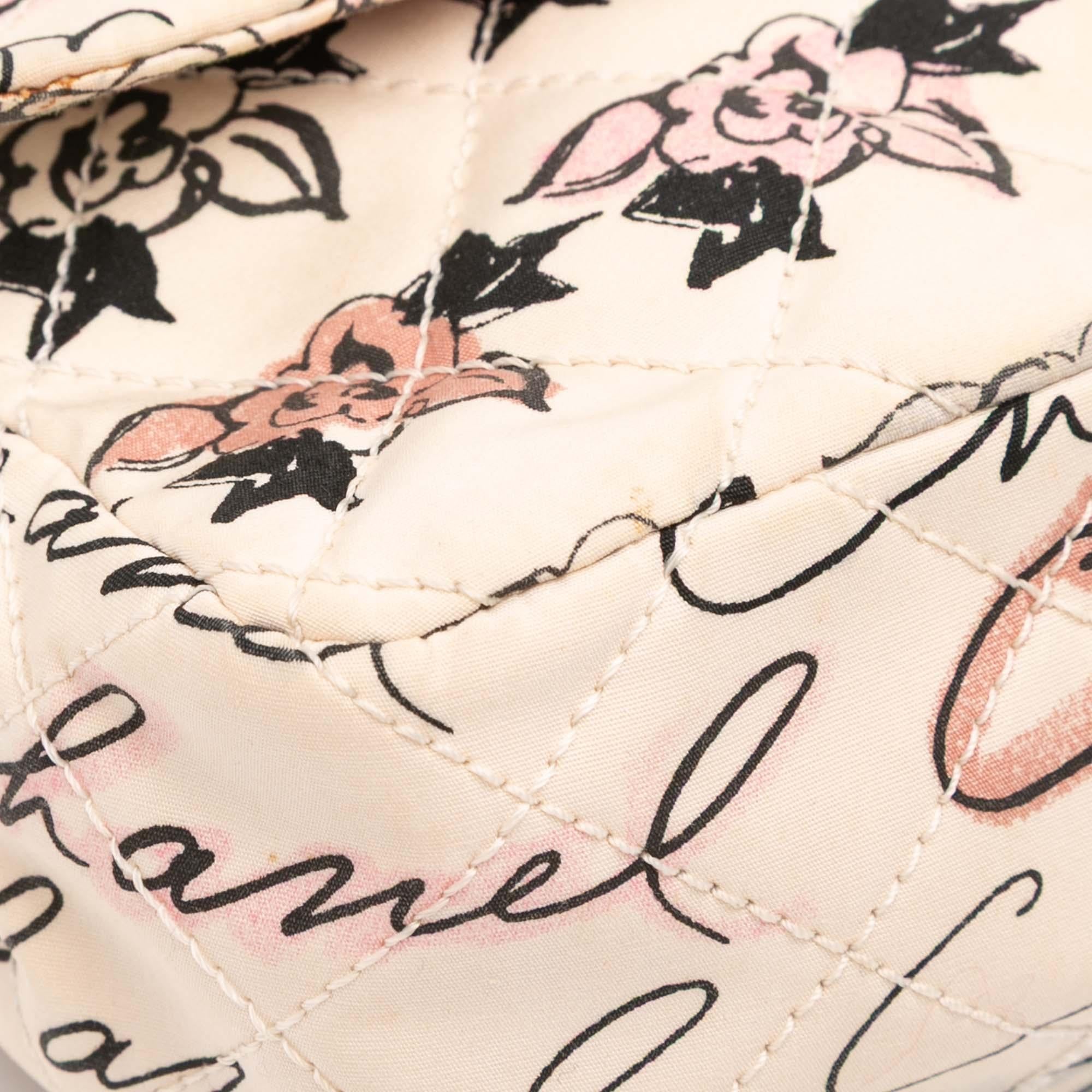 Chanel Small Quilted Nylon Printed Rue Cambon Flap
