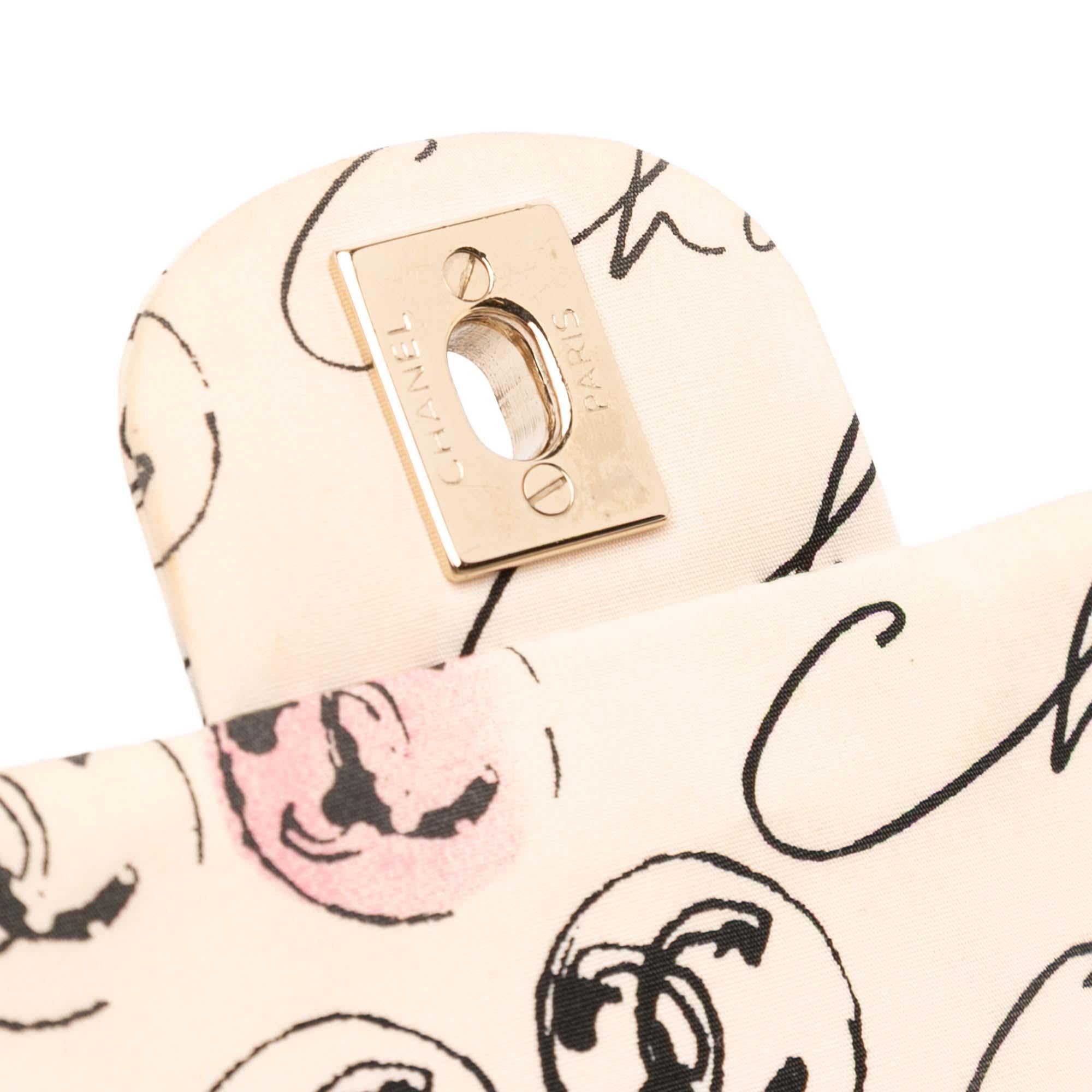 Chanel Small Quilted Nylon Printed Rue Cambon Flap