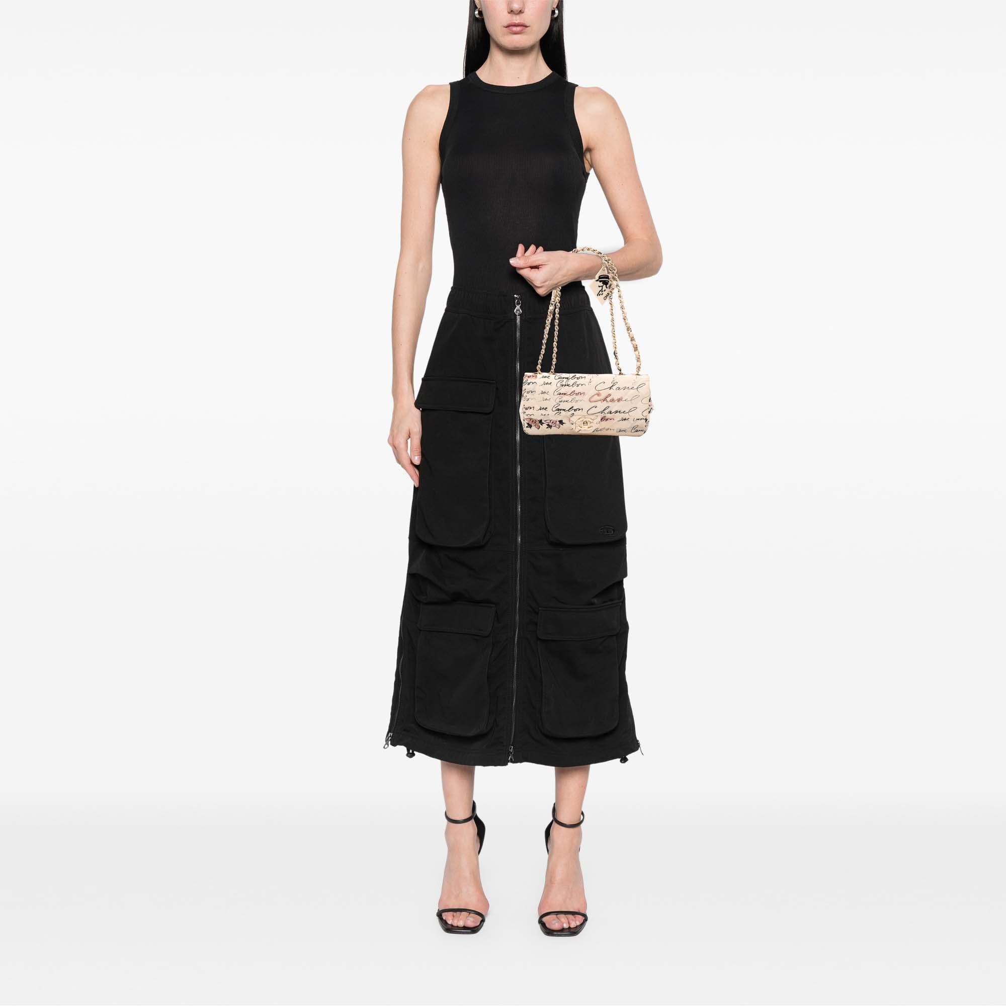 Chanel Small Quilted Nylon Printed Rue Cambon Flap