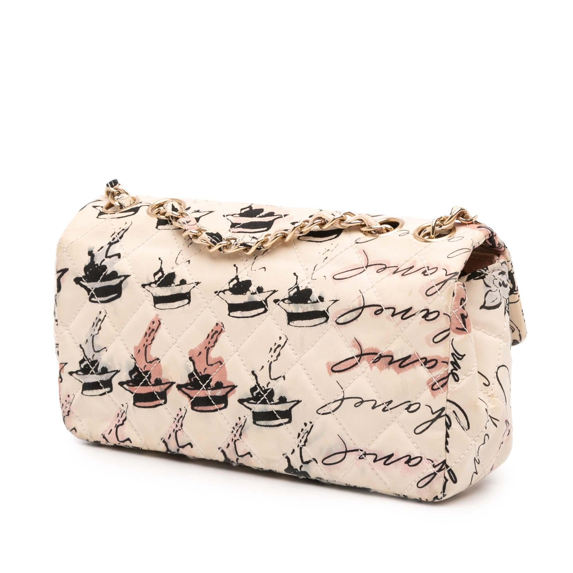 Chanel Small Quilted Nylon Printed Rue Cambon Flap