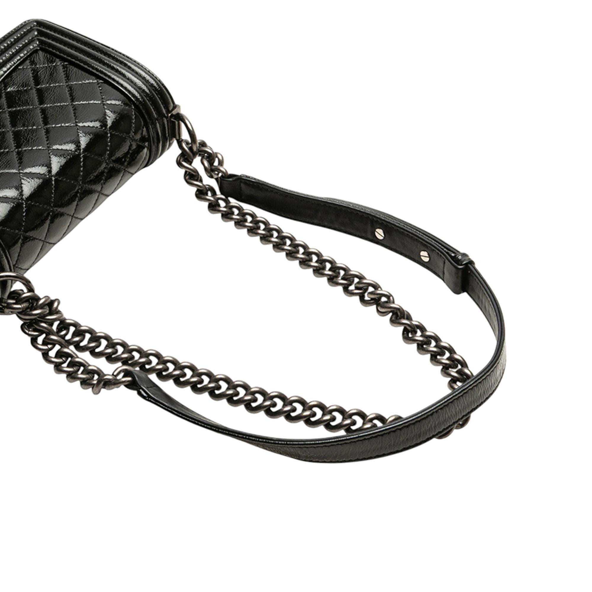 Chanel Small Quilted Patent Boy Flap