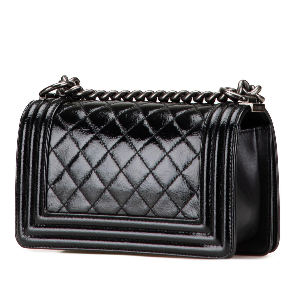 Chanel Small Quilted Patent Boy Flap