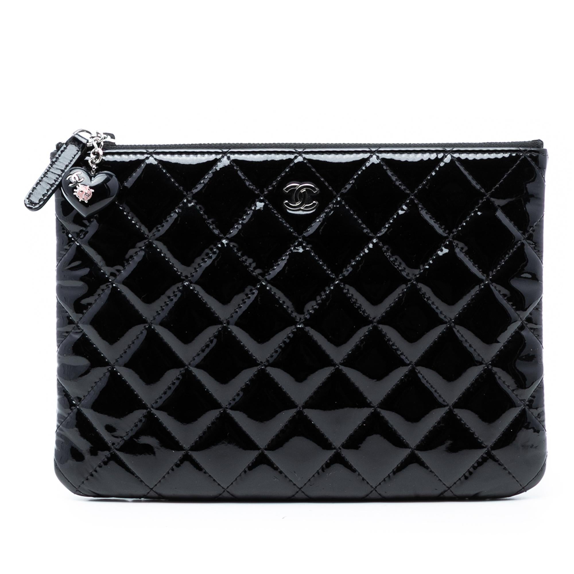 Chanel Small Quilted Patent O Case Clutch