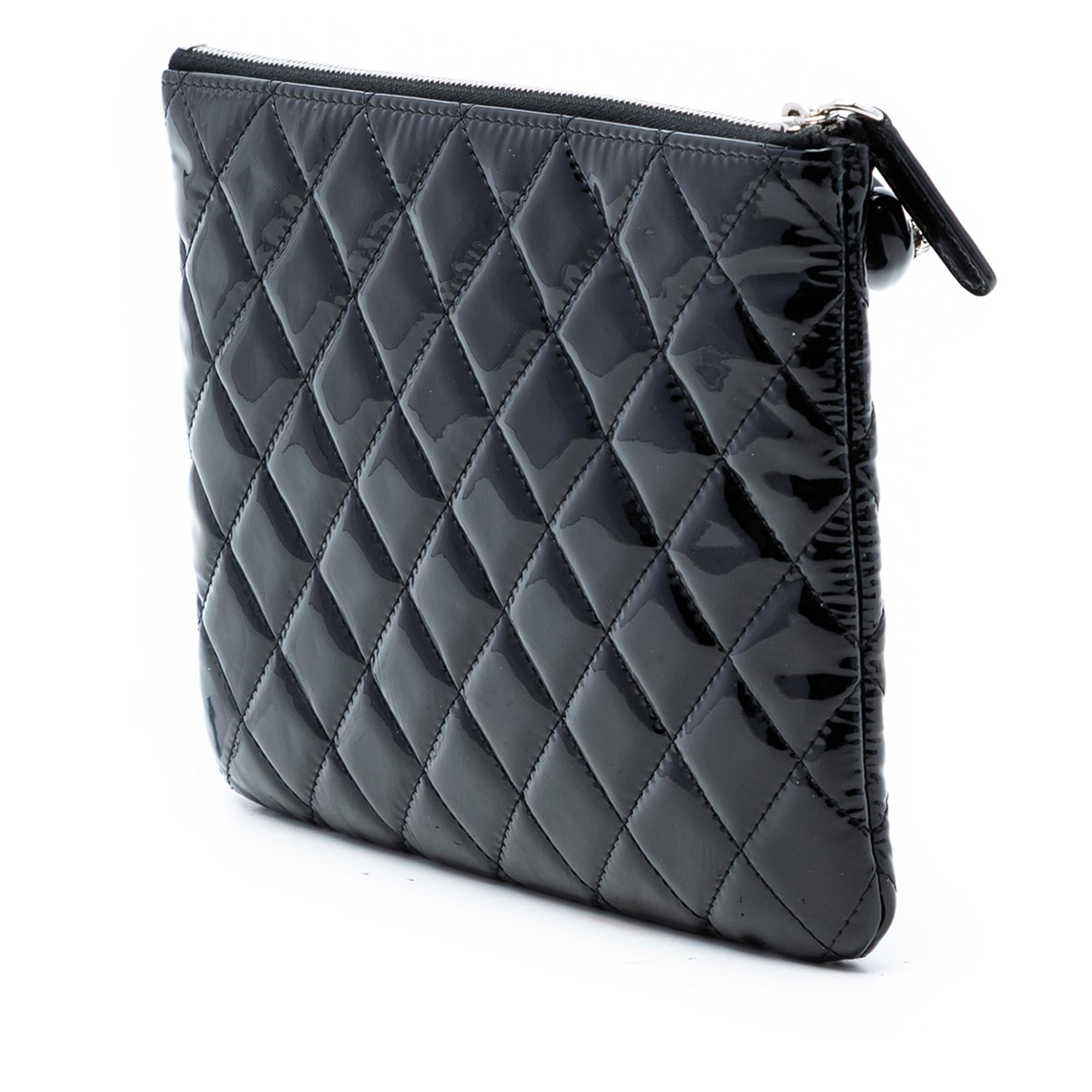 Chanel Small Quilted Patent O Case Clutch