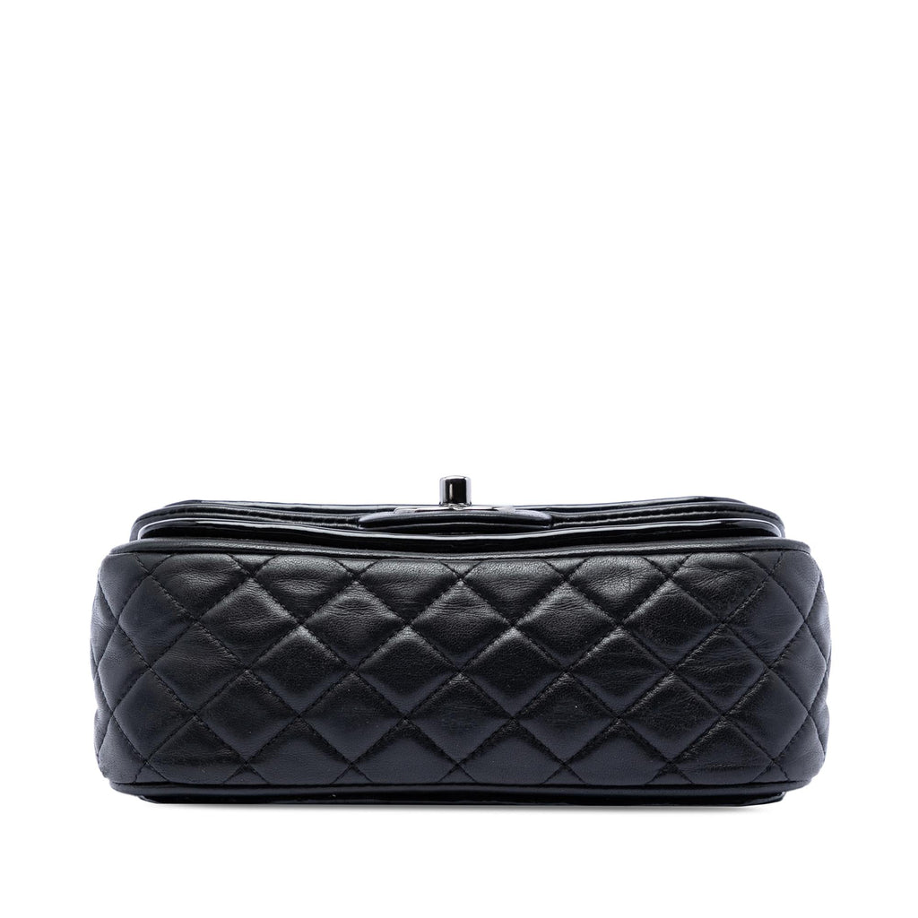 Chanel Small Quilted Patent and Lambskin Trimmed Classic Twist Flap