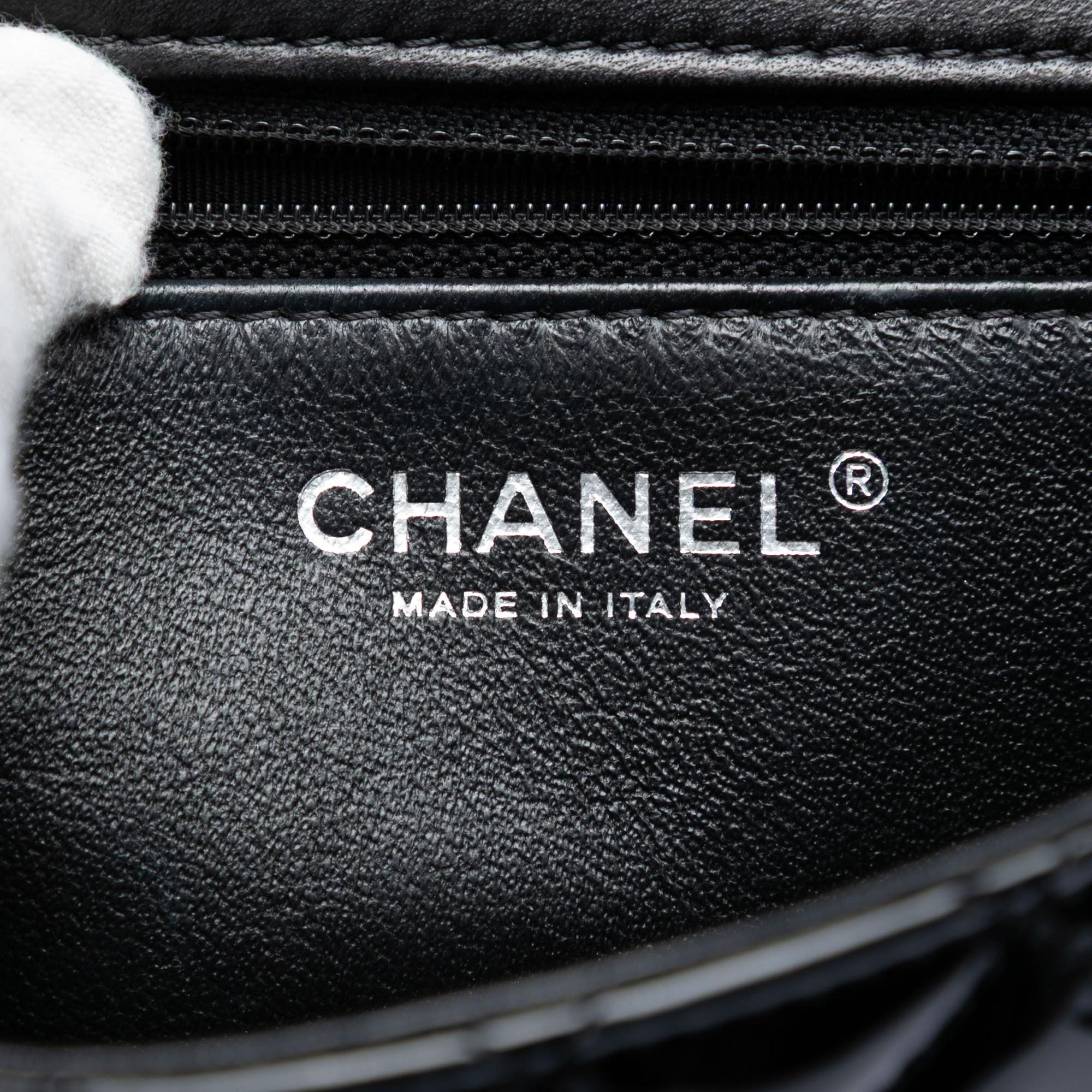 Chanel Small Quilted Patent and Lambskin Trimmed Classic Twist Flap