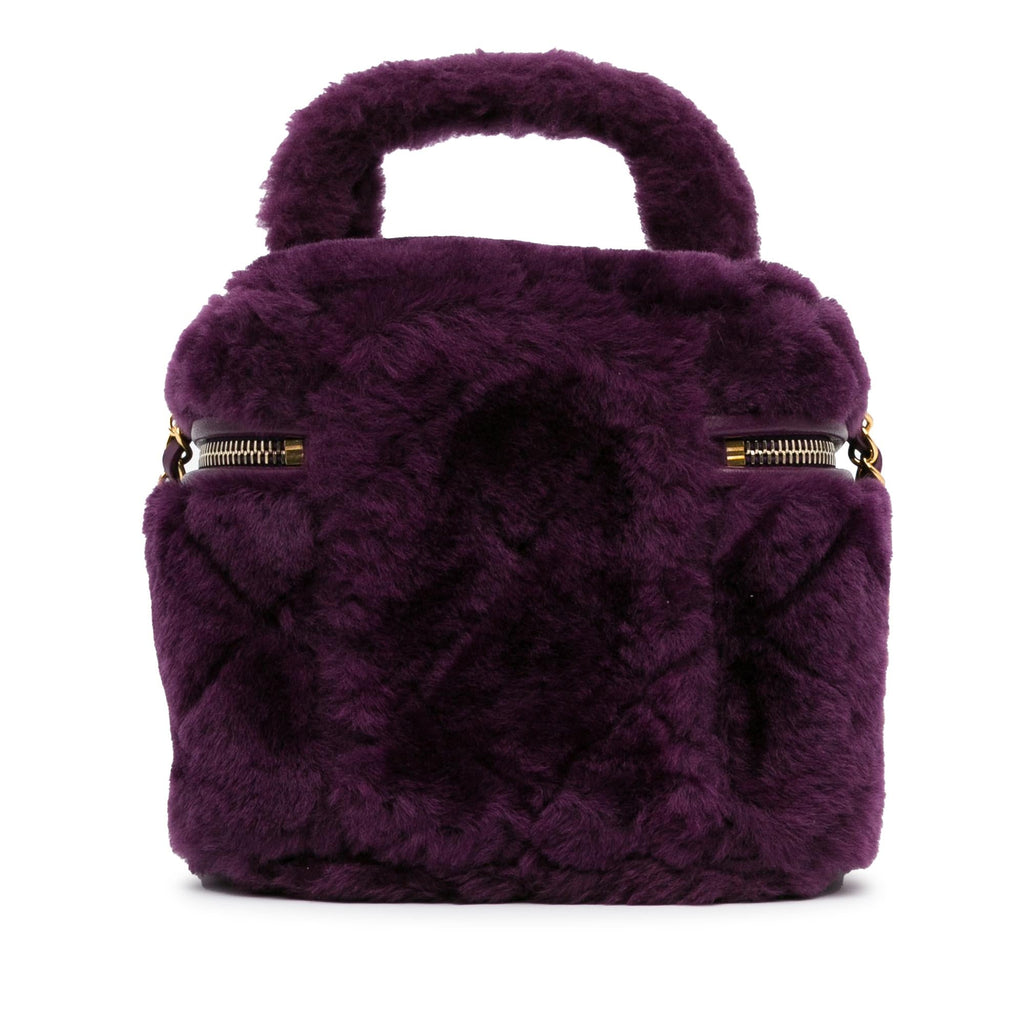 Chanel Small Quilted Shearling Vanity Case