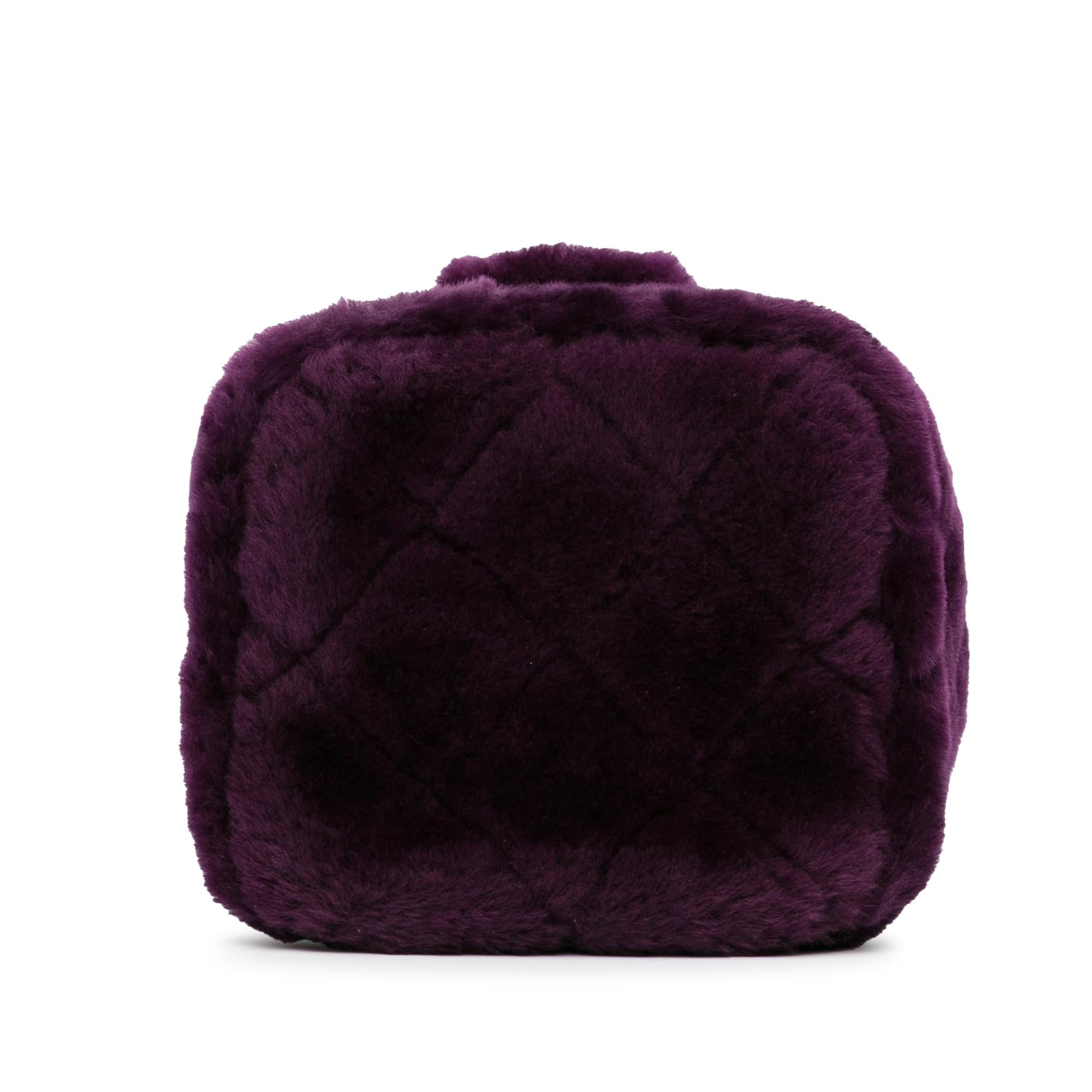 Chanel Small Quilted Shearling Vanity Case