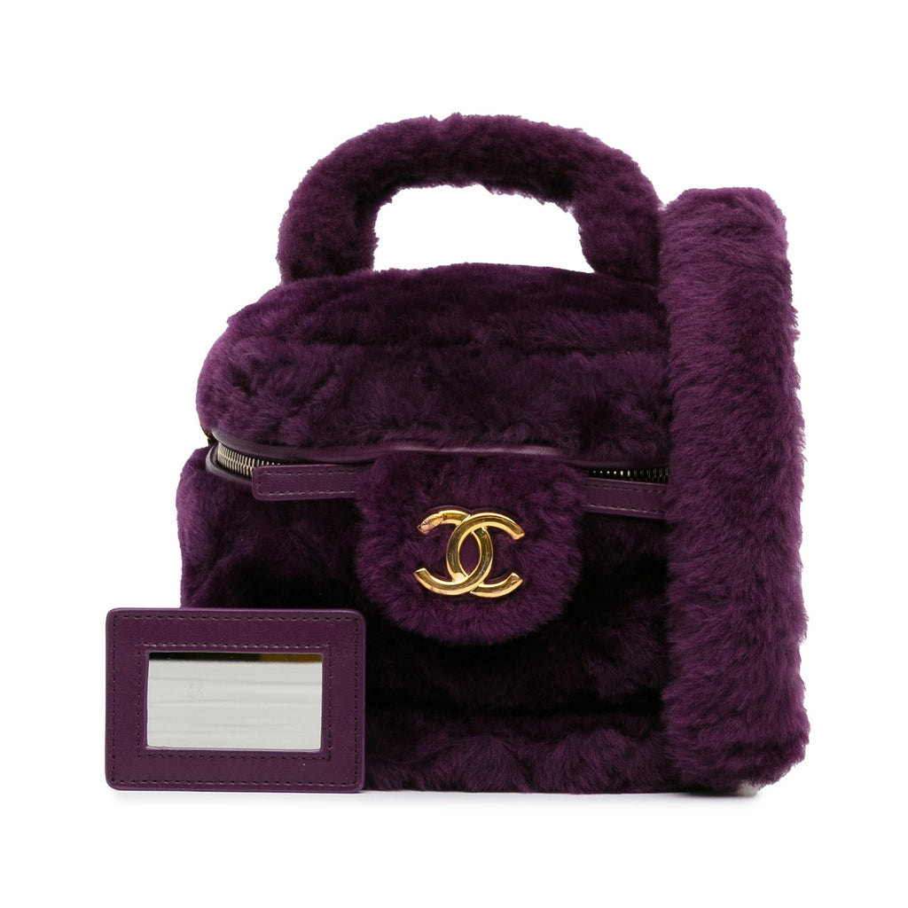 Chanel Small Quilted Shearling Vanity Case