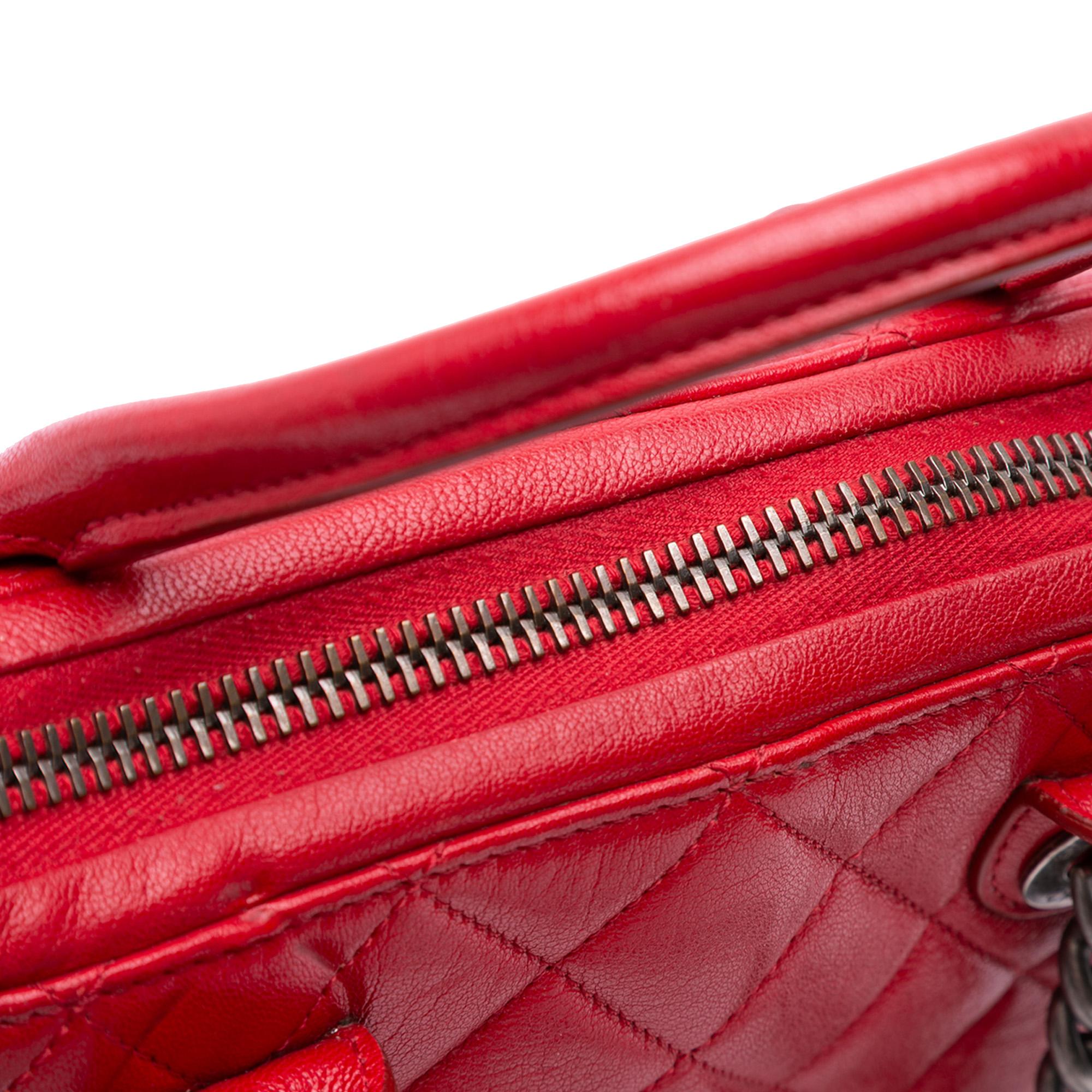 Chanel Small Quilted Shiny Sheepskin Boy Chained Tote