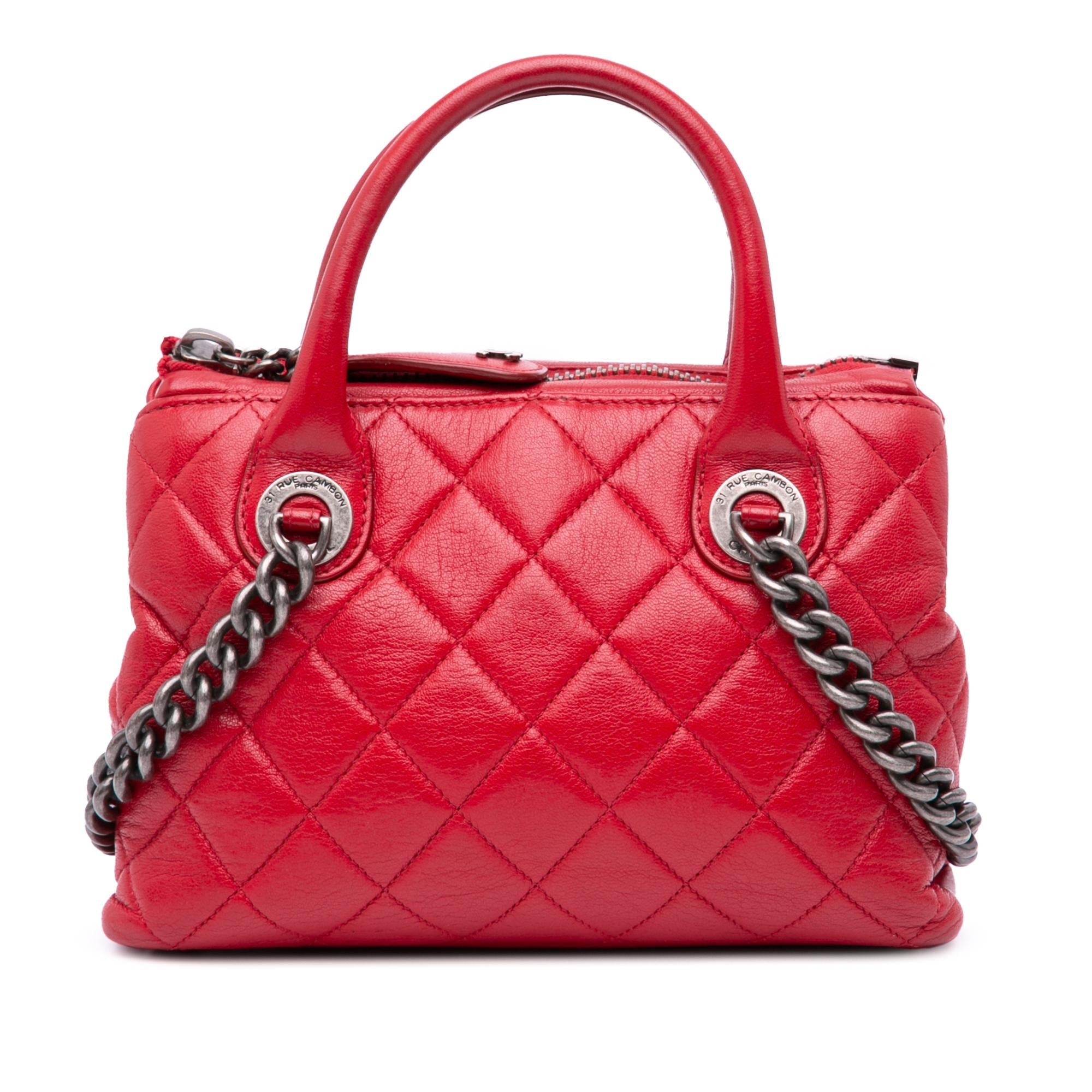 Chanel Small Quilted Shiny Sheepskin Boy Chained Tote