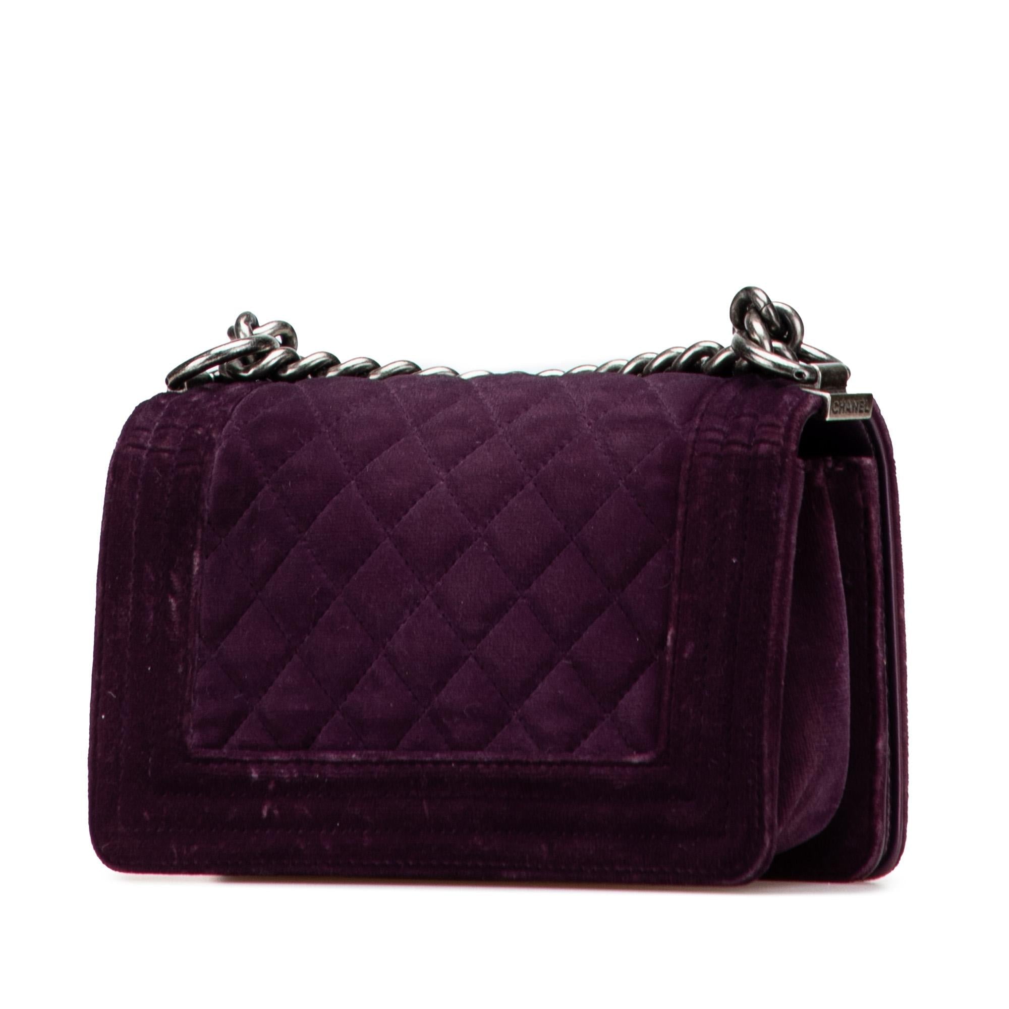 Chanel Small Quilted Velvet Boy Flap