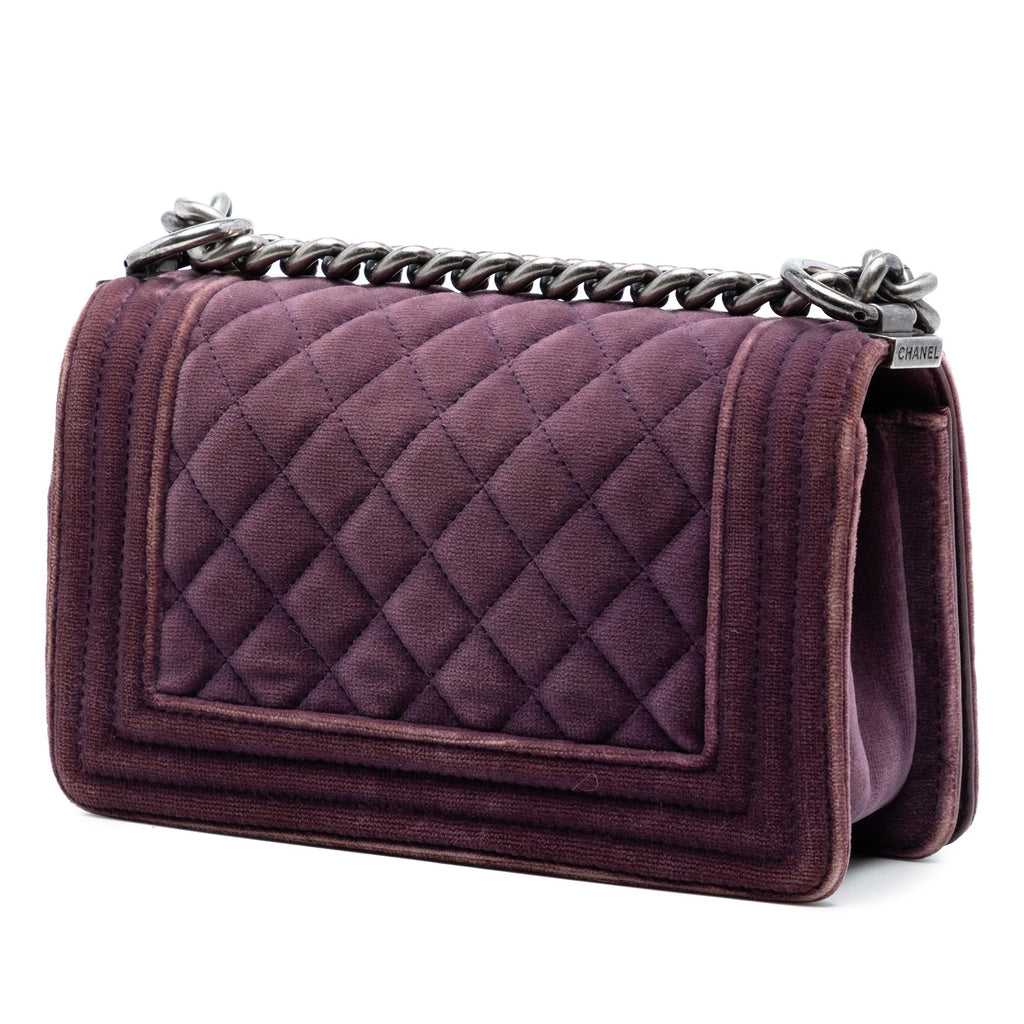 Chanel Small Quilted Velvet Boy Flap