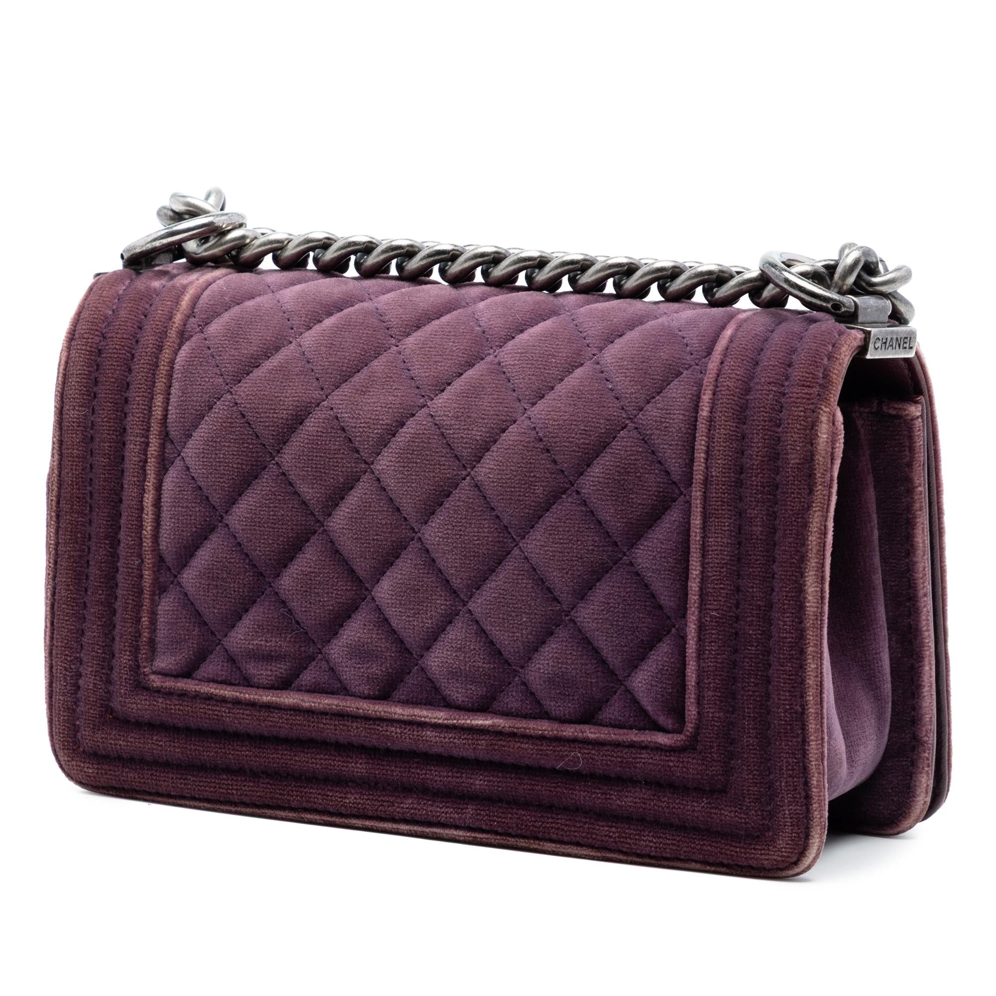 Chanel Small Quilted Velvet Boy Flap
