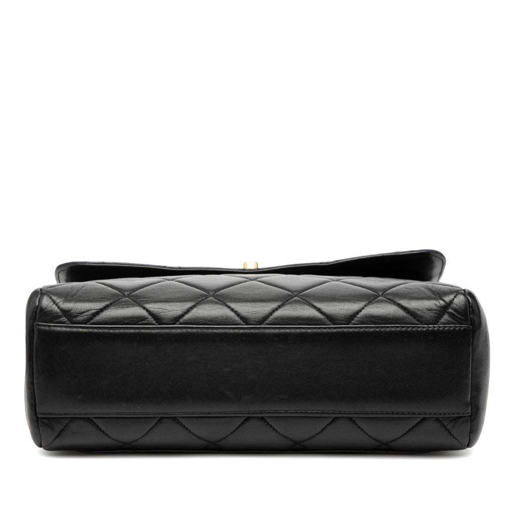 Chanel Small Square Lambskin Straight Single Flap