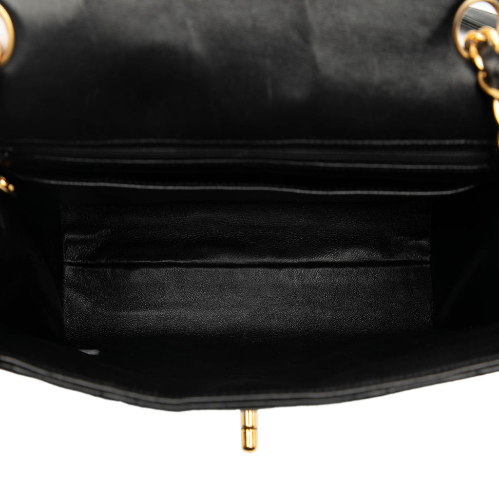 Chanel Small Square Lambskin Straight Single Flap