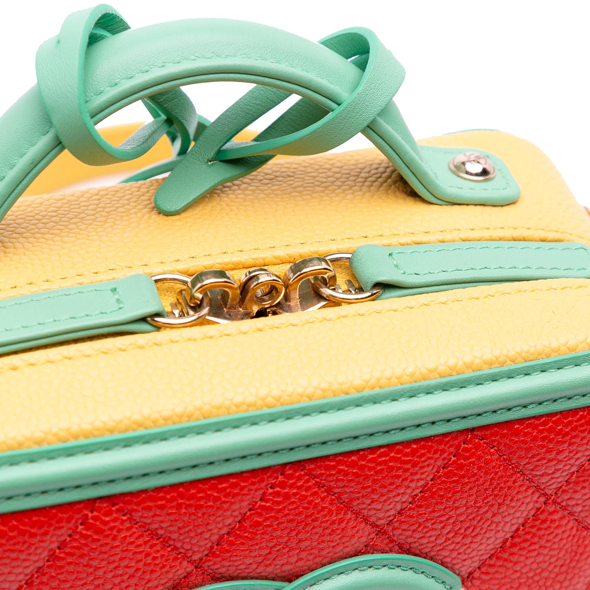 Chanel Small Tricolor Caviar CC Filigree Vanity Case