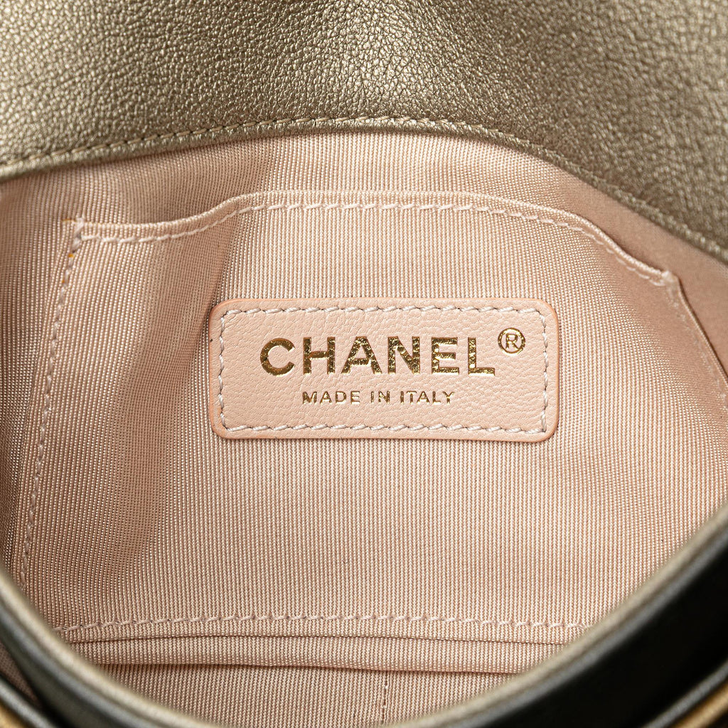 Chanel Small Tricolor Quilted Lambskin Camellia Flower Flap