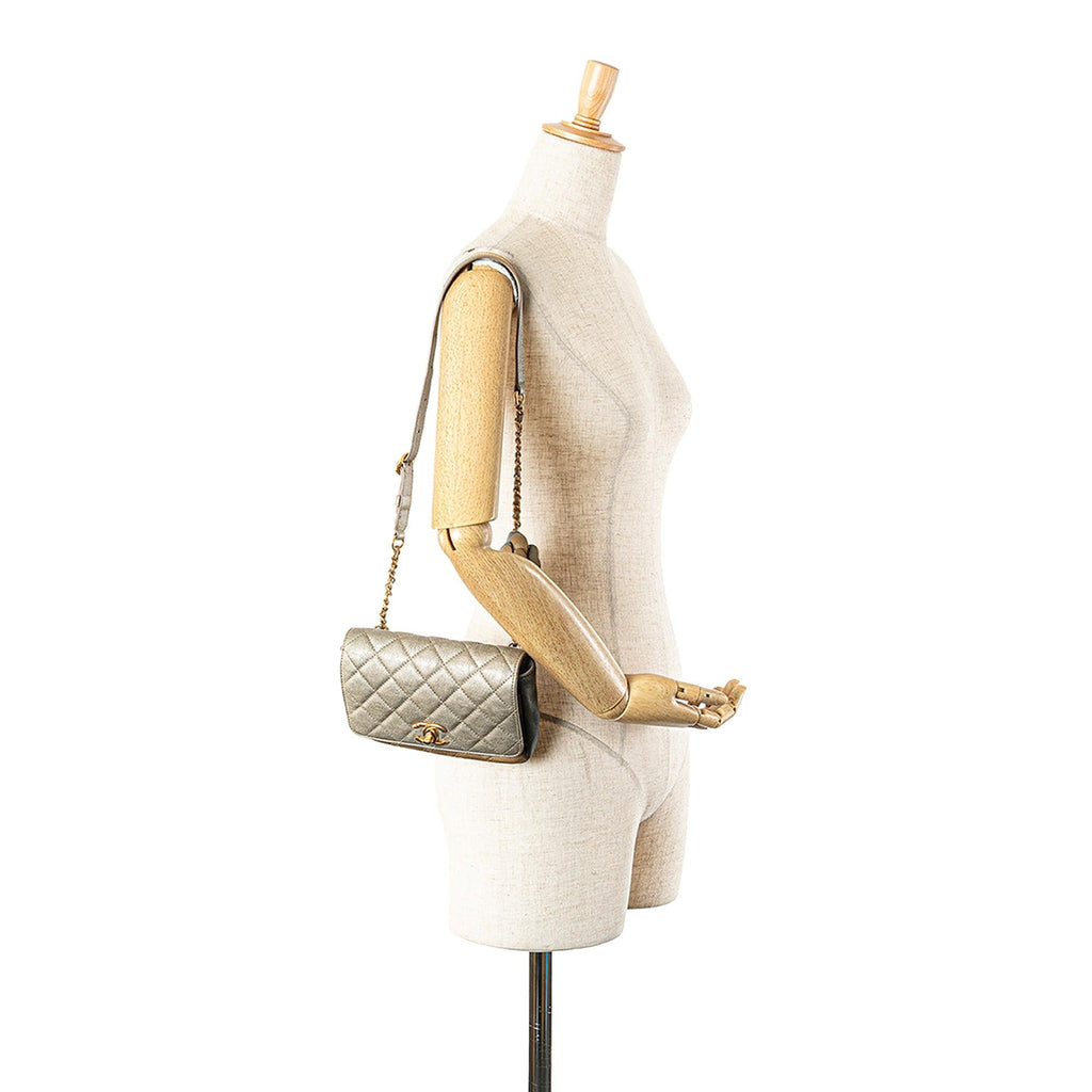 Chanel Small Tricolor Quilted Lambskin Camellia Flower Flap