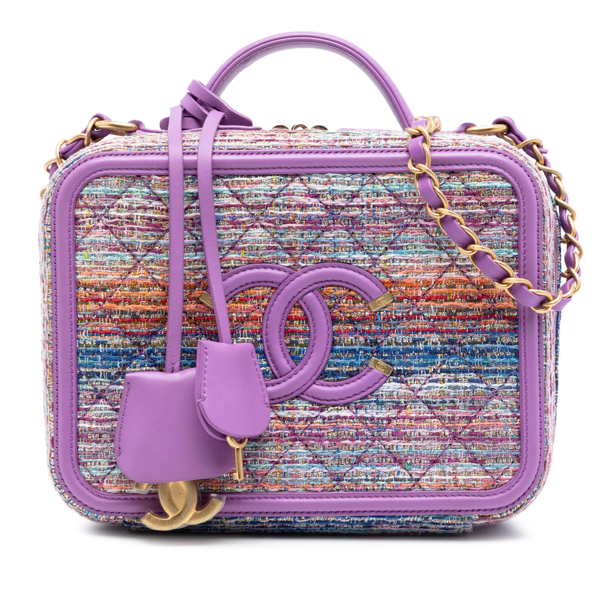 Chanel Small Tweed CC Filigree Vanity Case
