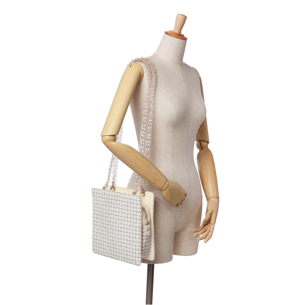 Chanel Small Tweed and Resin Zipped Shopping Bag