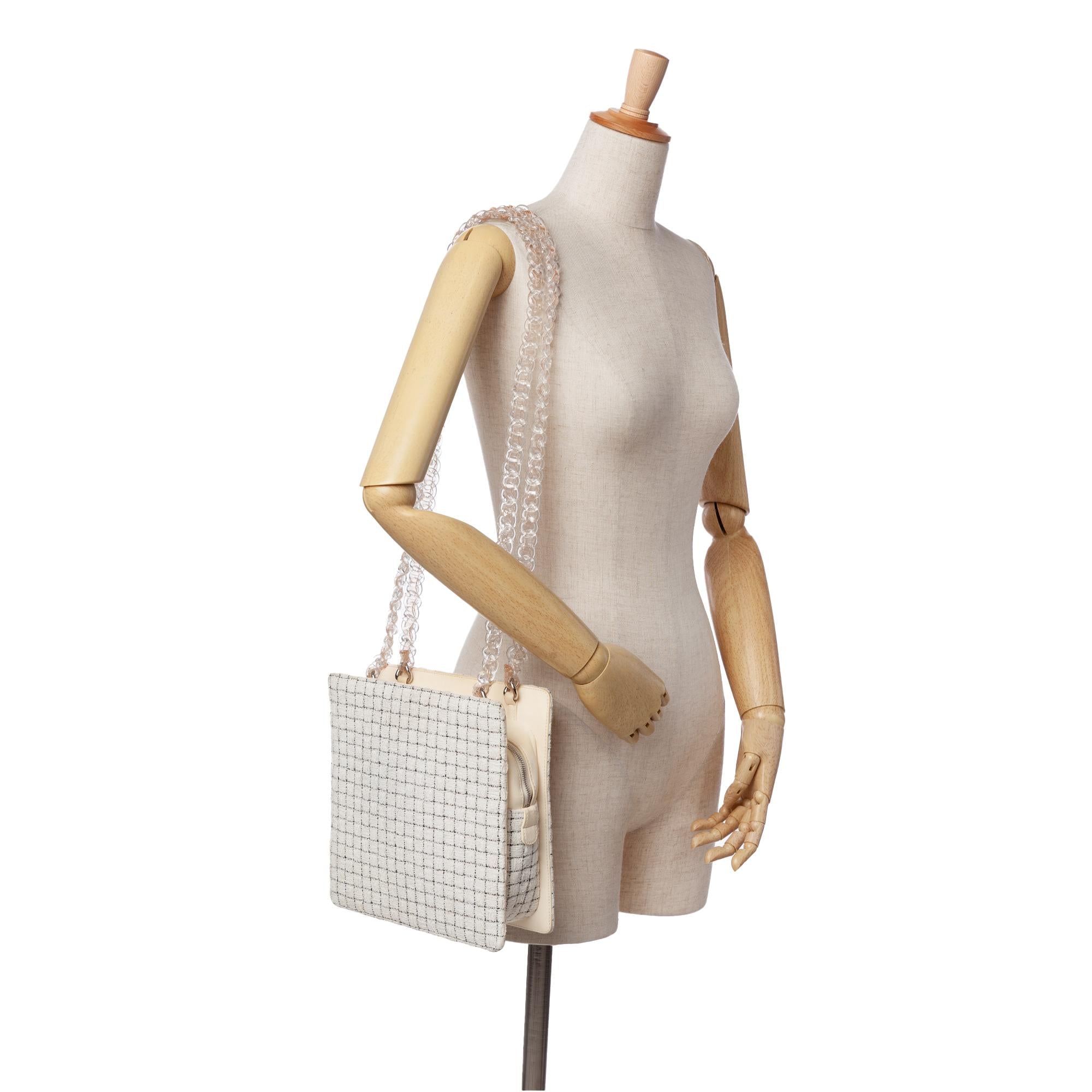 Chanel Small Tweed and Resin Zipped Shopping Bag