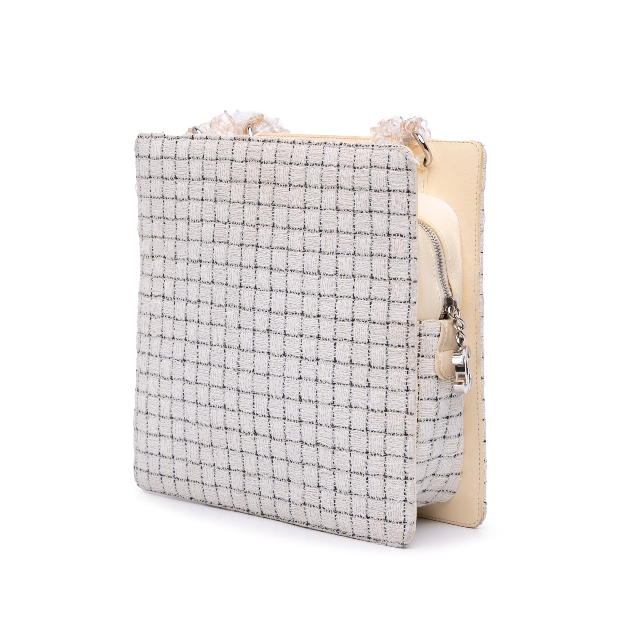 Chanel Small Tweed and Resin Zipped Shopping Bag