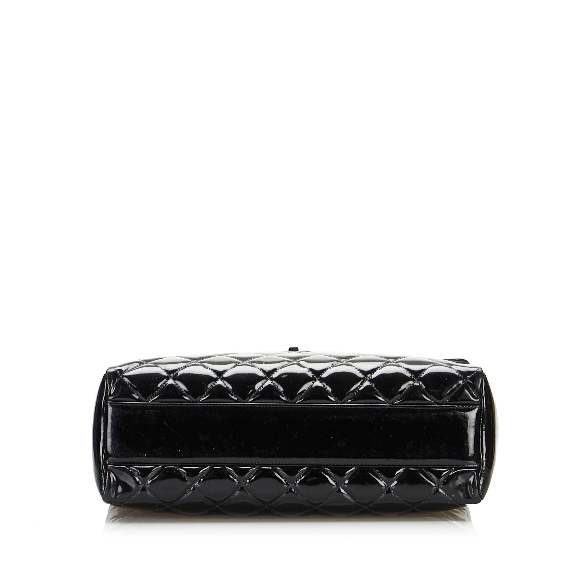 Chanel So Black Matelasse Patent Leather Single Flap Bag (SHG-6IHvZr)