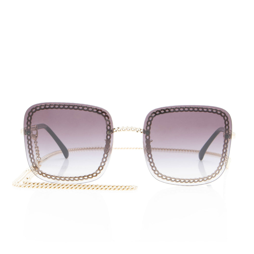 Chanel Square Removable Chain Around Sunglasses