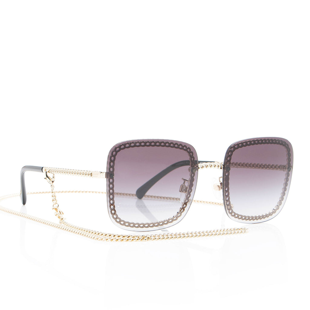 Chanel Square Removable Chain Around Sunglasses