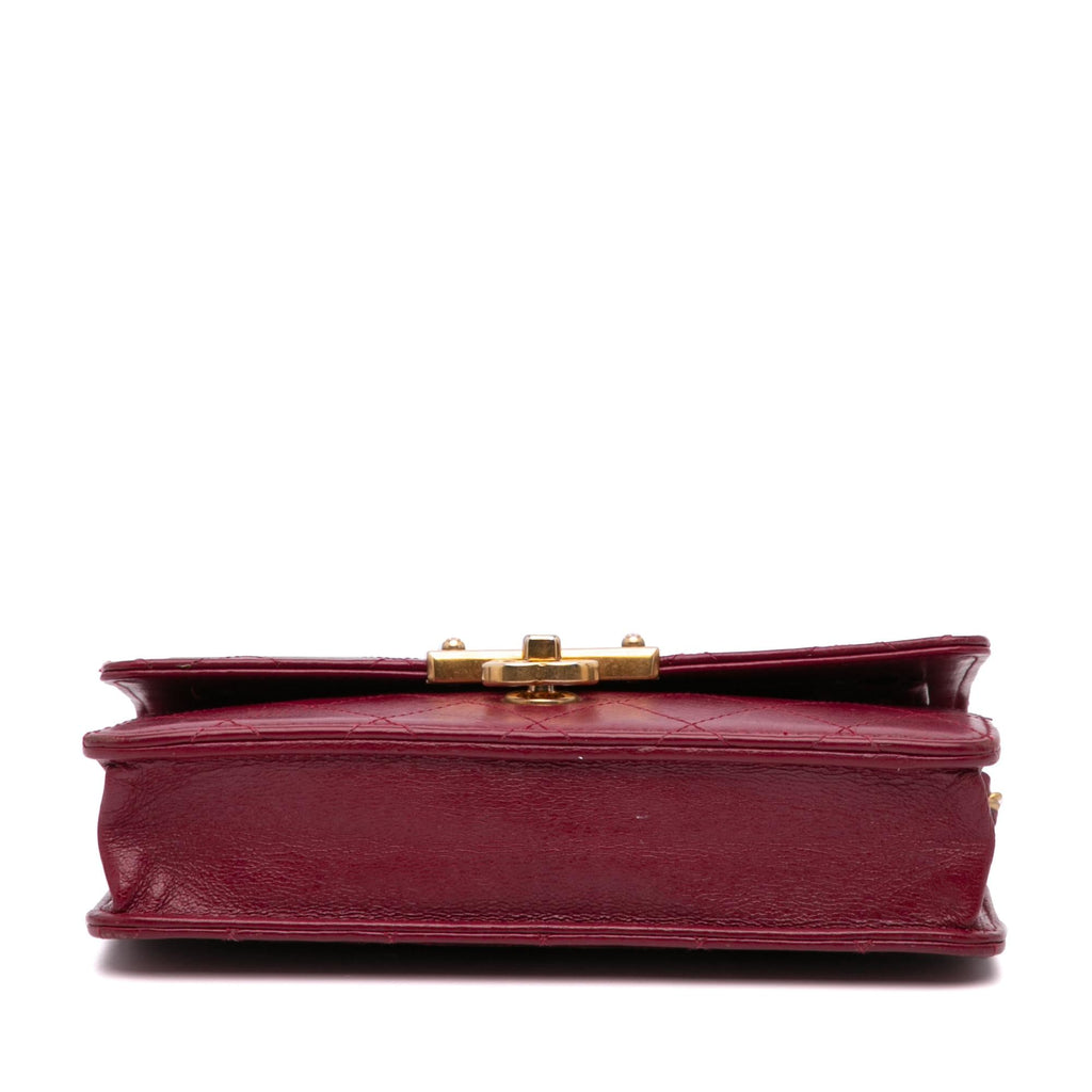Chanel Stitched Goatskin Golden CC Wallet On Chain