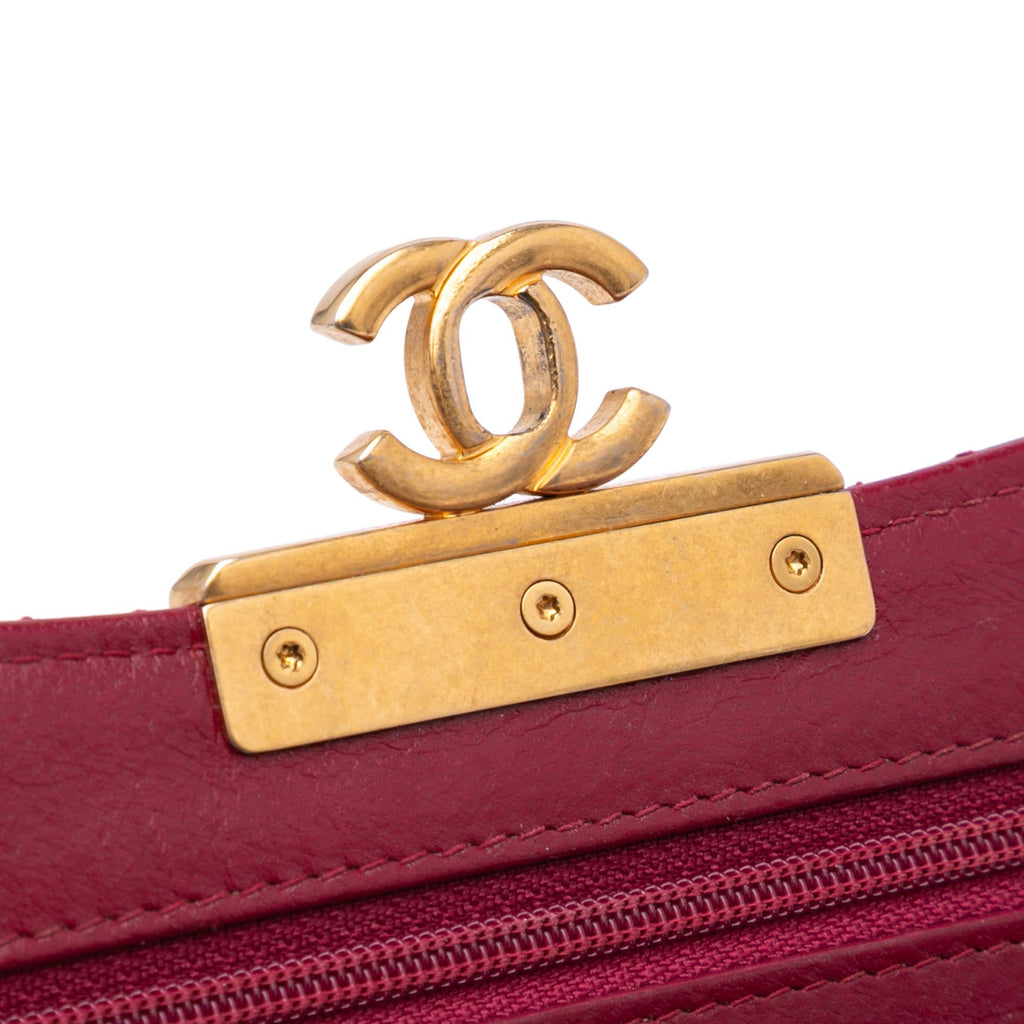 Chanel Stitched Goatskin Golden CC Wallet On Chain