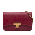Chanel Stitched Goatskin Golden CC Wallet On Chain