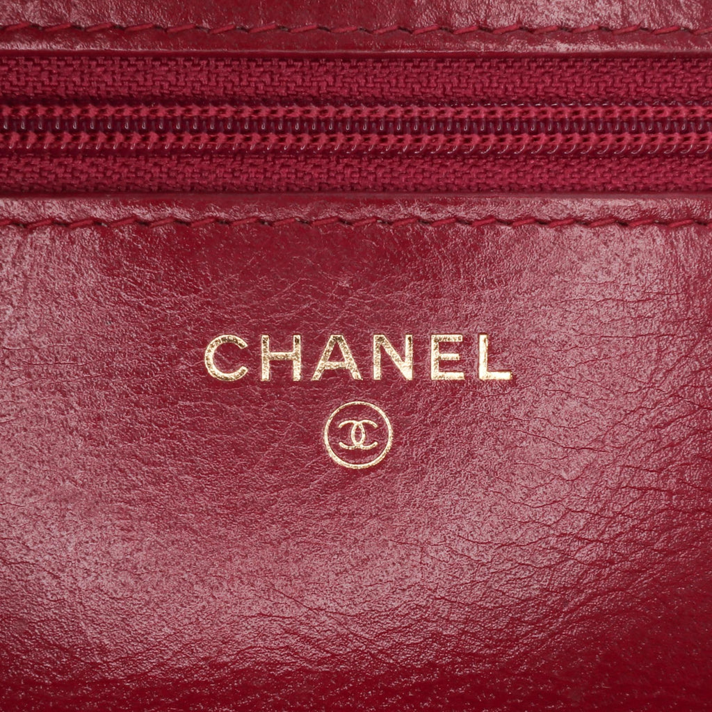 Chanel Stitched Goatskin Golden CC Wallet On Chain