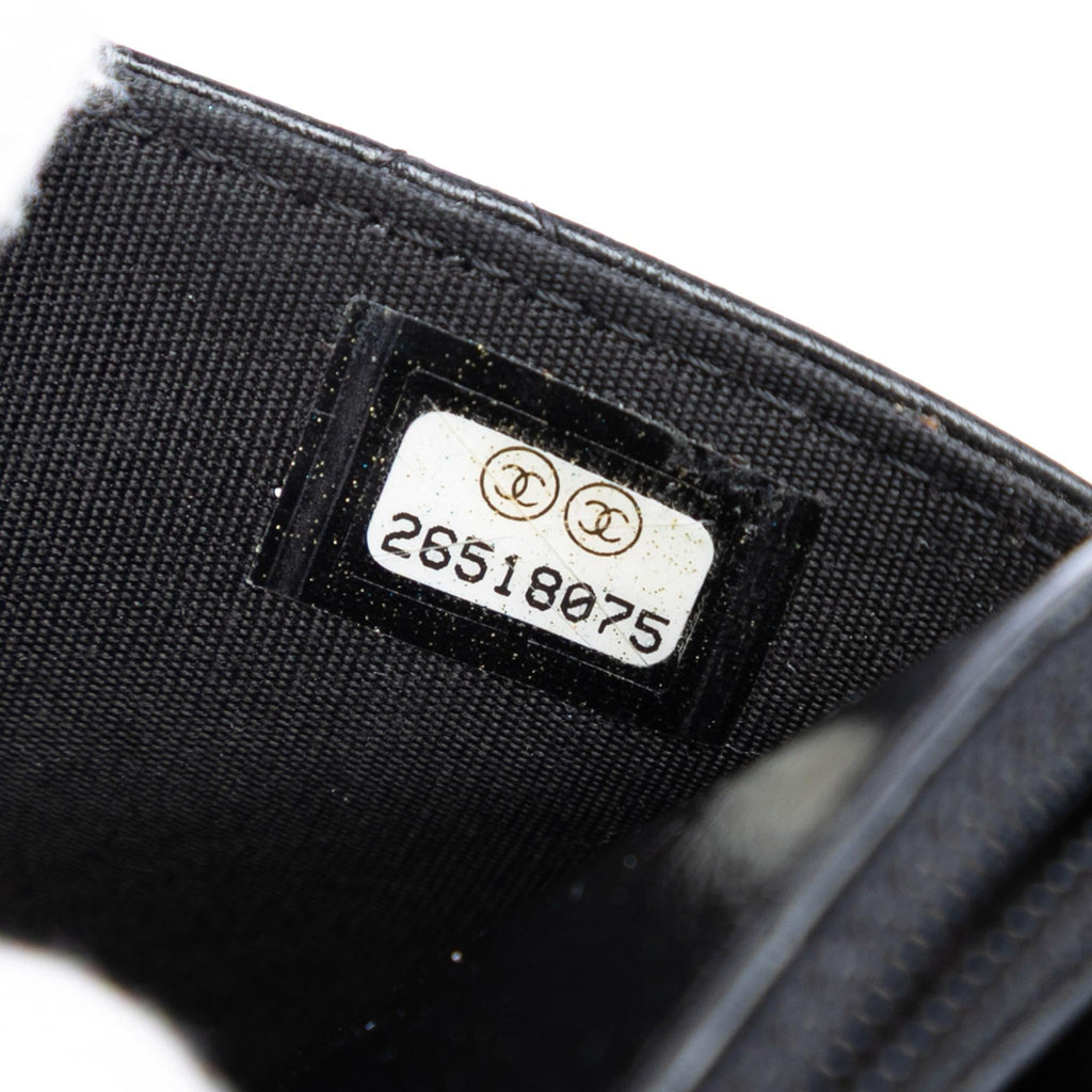 Chanel Stitched Goatskin Golden CC Wallet On Chain
