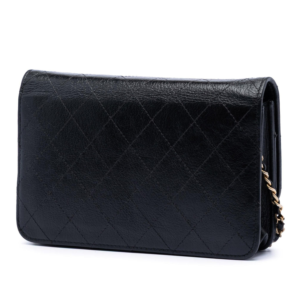 Chanel Stitched Goatskin Golden CC Wallet On Chain