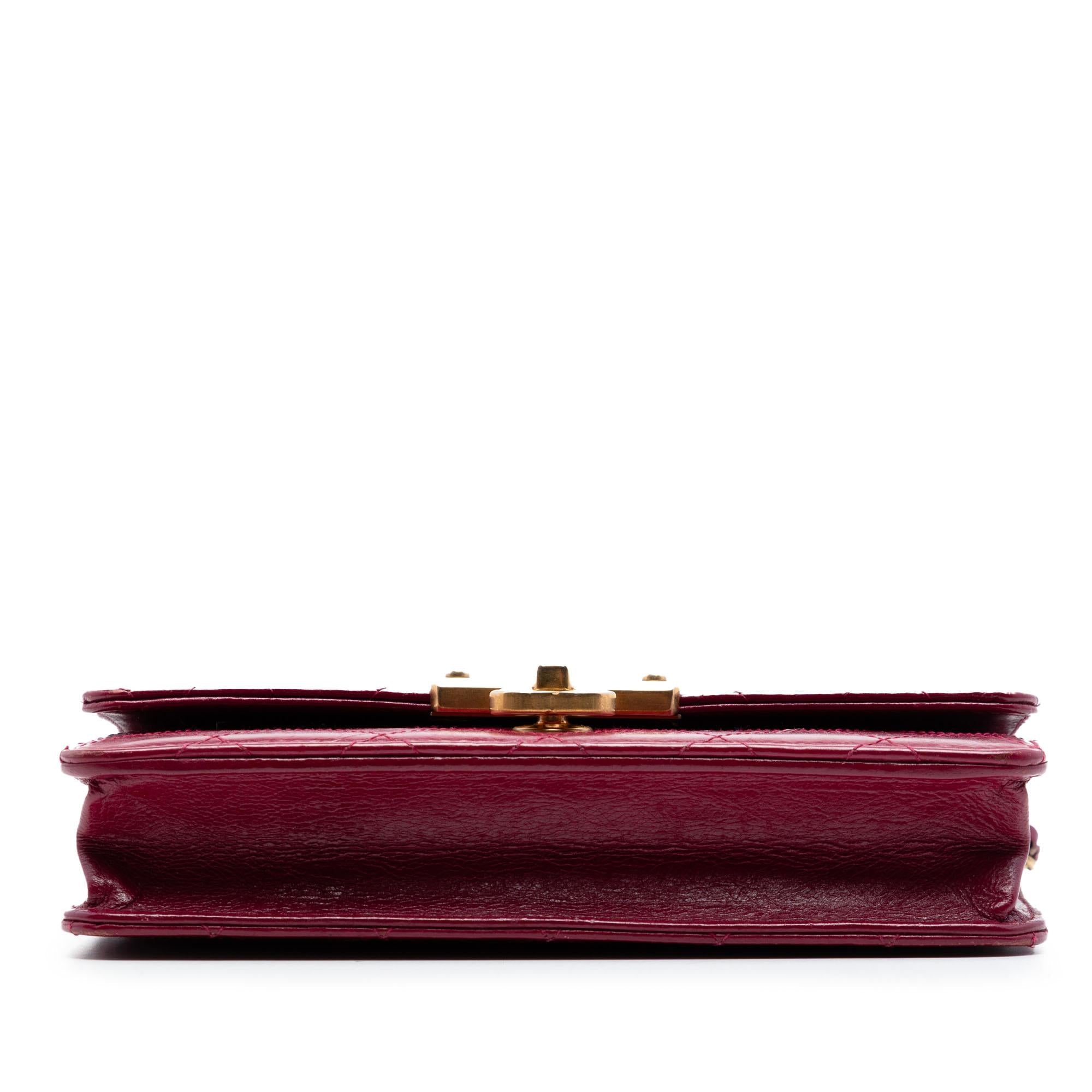Chanel Stitched Goatskin Golden CC Wallet On Chain