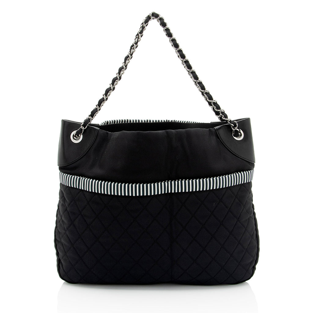 Chanel Striped Canvas Rialto Shoulder Bag (SHF-BaPjh9)